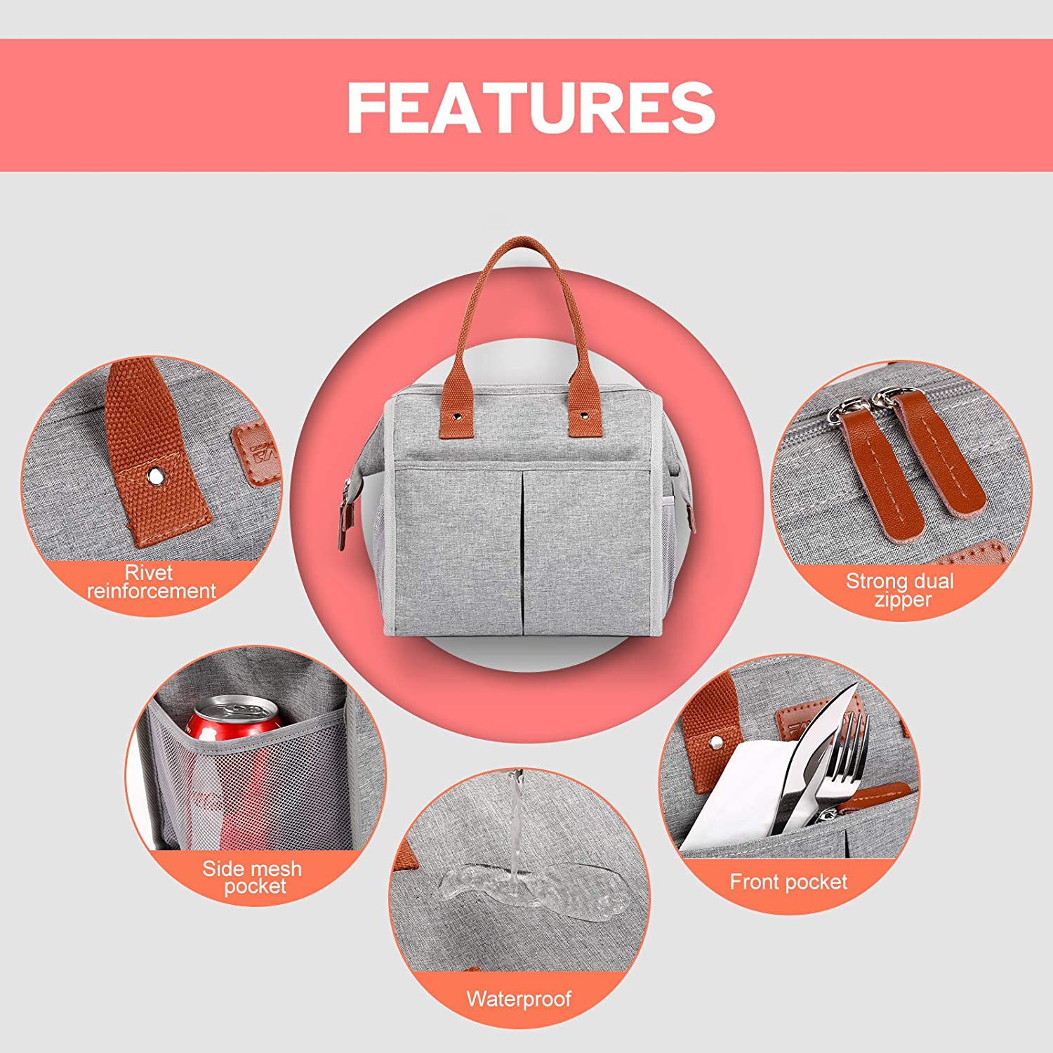  Portable Bag Picnic Bag Food Cooler Bags Fridge Bag Isothermal Camping Supplies Thermal Lunch Insulated Food Cooler Bag Outdoor Cooler bag