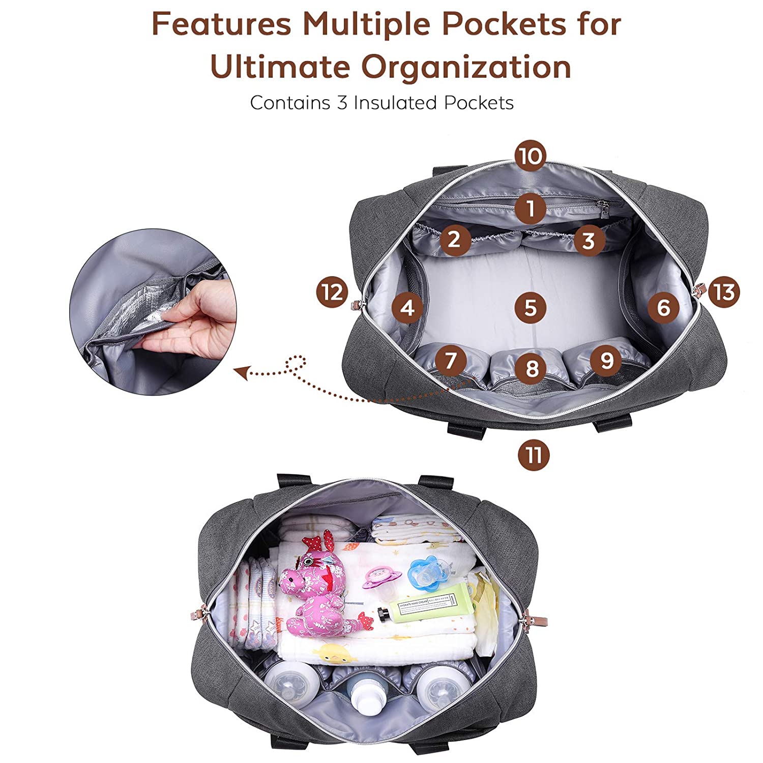 Factory Multi-Purpose foldable weekender Baby Bags Mommy Baby Travel baby diaper backpack nappy Diaper Bags 