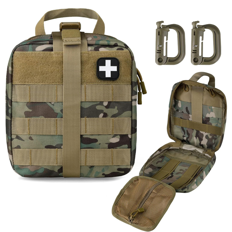 Tactical First Aid Pouch, EMT Pouches Rip-Away Military IFAK Medical Bag Outdoor Emergency Survival Kit Quick Release Design Include Red Cross Patch