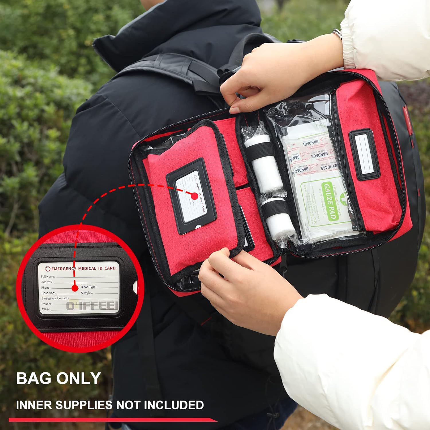 Empty First Aid Bag, Small Compact Trauma Emergency Medical bag for Camping Hiking Travel Car Home Office 