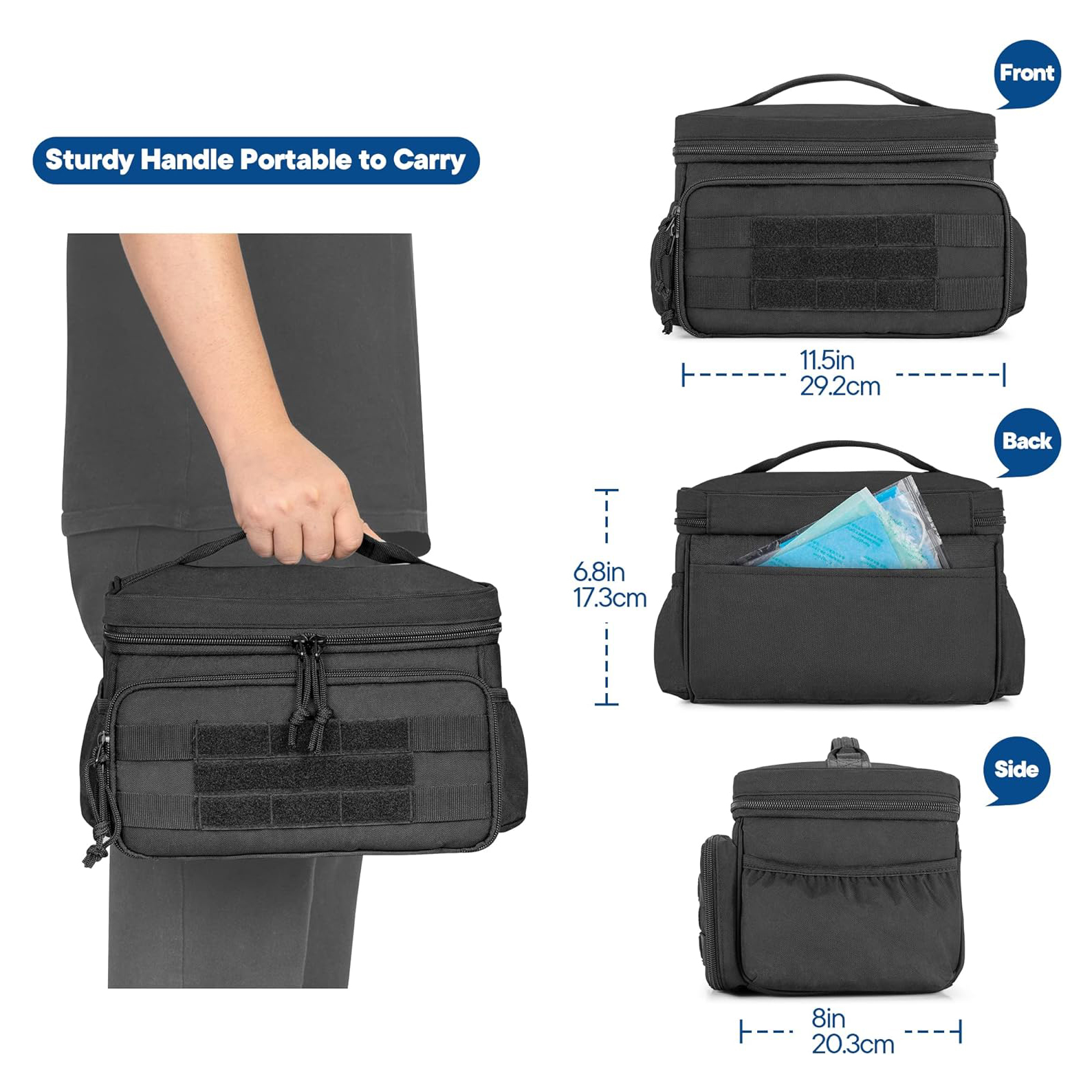 Small Medicine Storage Bag Empty, Emergency Trauma Kit Organizer Bag Family First Aid Box for Hiking, Camping and Home