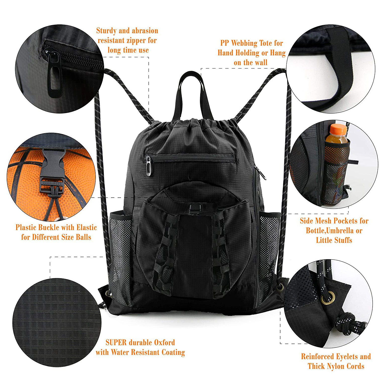 GYM Basketball Backpack for Men Soccer Bag with BallCompartment & Shoe Compartment for Basketball, Soccer,Volleyball Training