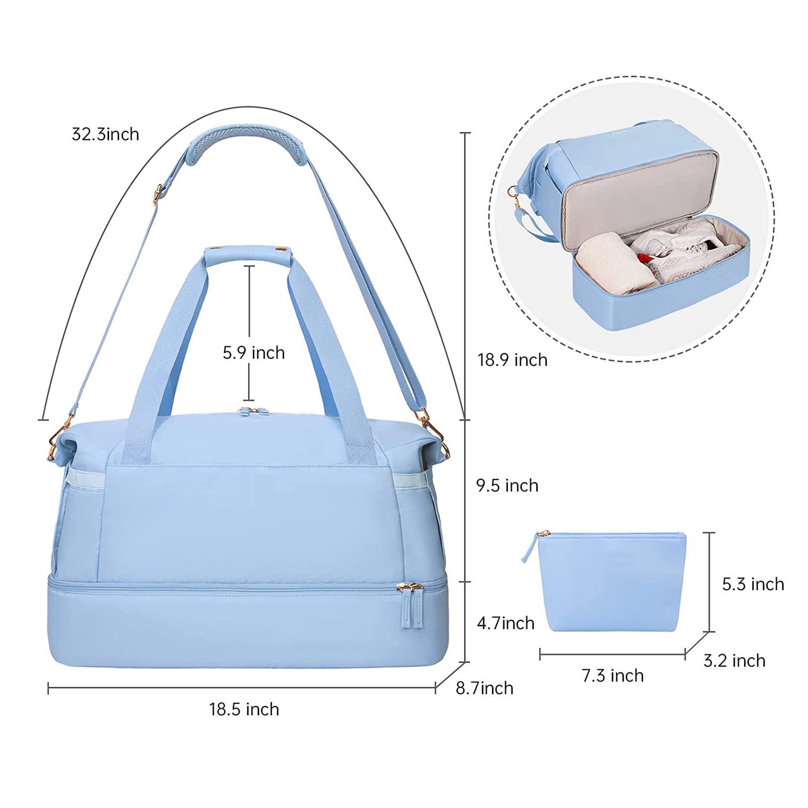 Travel Bag Gym Bag Sports bag Travel bag Duffel Bags Durable Waterproof Fitness Workout bag Tote bag Handbag