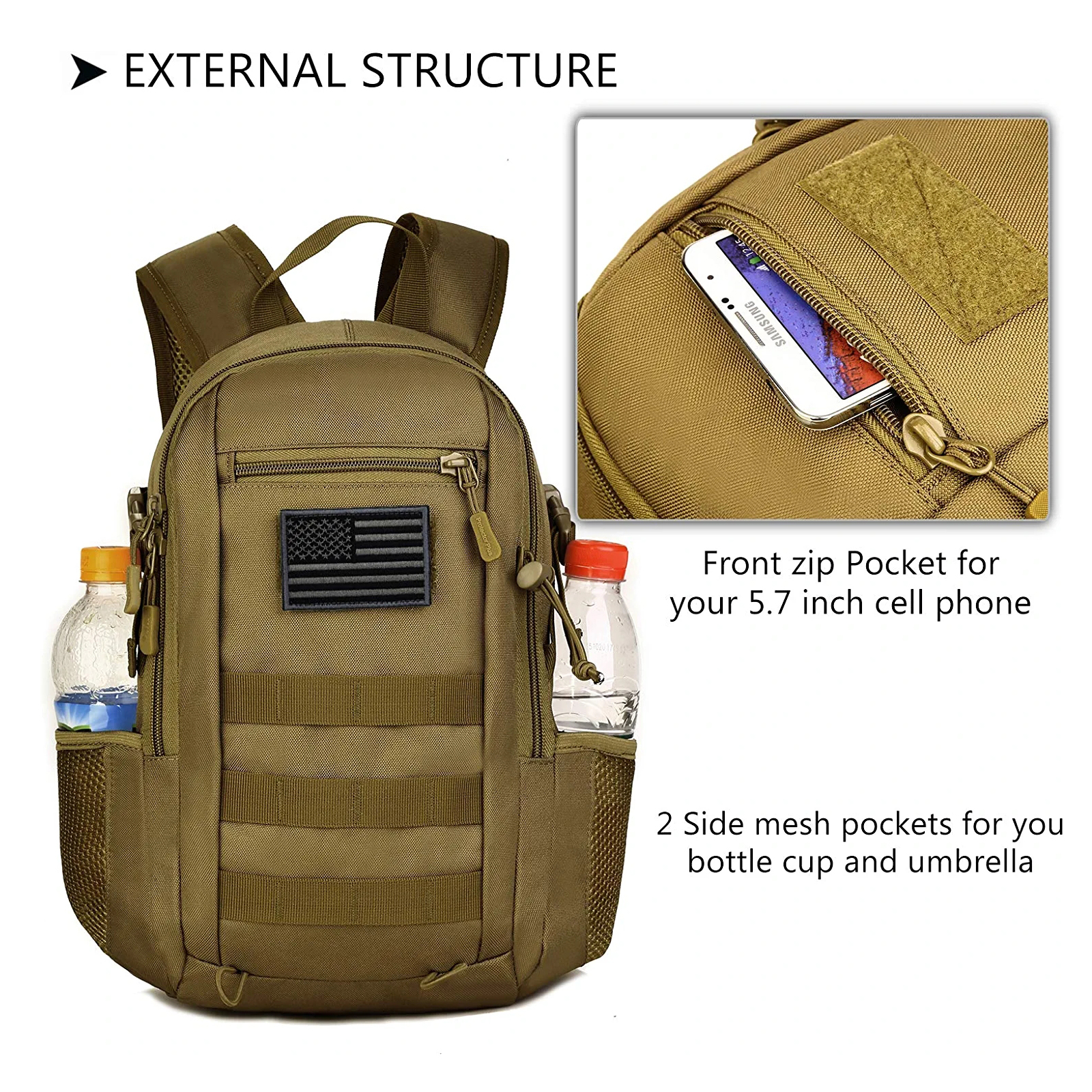 2023 Military Backpack Outdoor Travel Daypack Backpack Large Travel Backpack Carry On Backpack,HikingBackpack Waterproof Outdoor Sports Rucksack CasualDaypack Backpack Bag