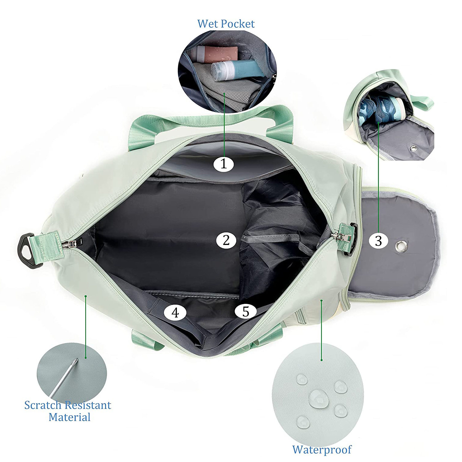 Travel Bag Gym Bag Sports bag Outdoor bag Duffel Bags Durable Waterproof Fitness Workout bag Tote bag Handbag