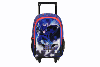 High-Capacity School kids Batmen Cartoon travel trolley bag roller backpack for Teens With wheeled