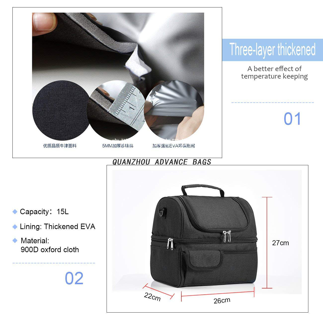  Portable Bag Picnic Bag Refrigerator Backpack Food Cooler Bags Fridge Bag Isothermal Camping Supplies Thermal Lunch Insulated Food Cooler Bag Outdoor Cooler bag