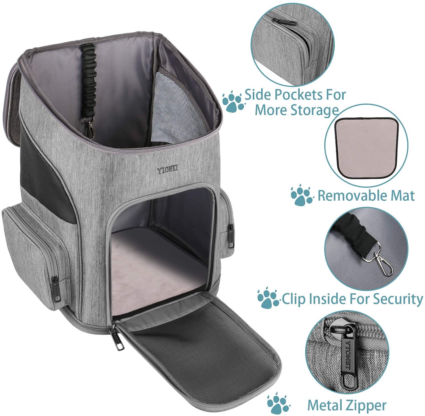 AD-PB02 Custom Color Logo Foldable Portable Soft Pet Carrier Dog Cat Travel Bag Pet Bag