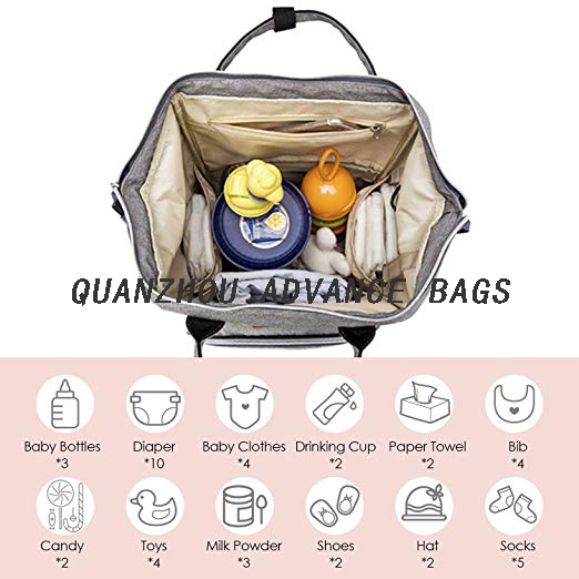 Factory Multi Purpose foldable weekender Baby Bags Mommy Baby Travel baby diaper backpack nappy Diaper Bags With Insulated Pockets Easy-grab Handy Structure Backpack