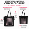 Advance Wholesale Plush Checkered Tote Bag Custom Lightweight Laptop Shoulder Bag with Drawstring Closure for Women