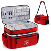 Advance Waterproof Double Layer Large Capacity Travel First Aid Kit Bag Polyester Removable Dividers Pill Storage Lockable