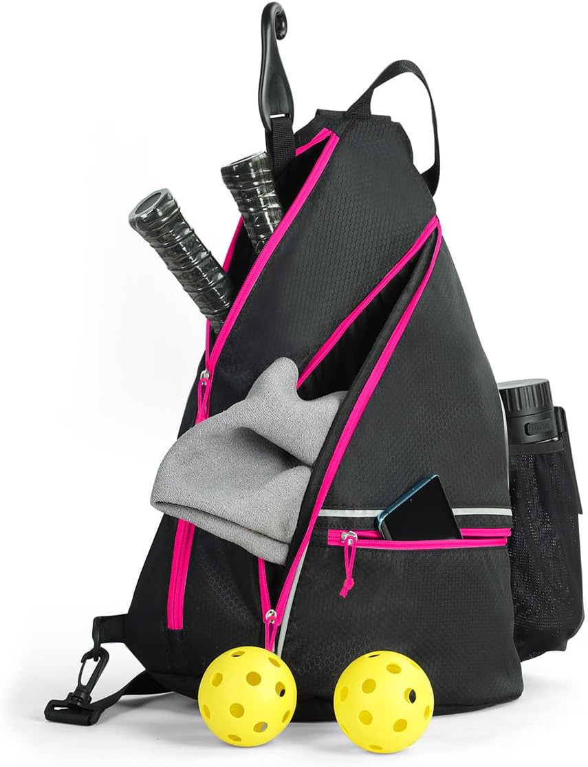 Unisex Portable Pickleball & Tennis Racket Bags Triangular Design Polyester Material Water Resistant 30-40L Capacity Sport Use