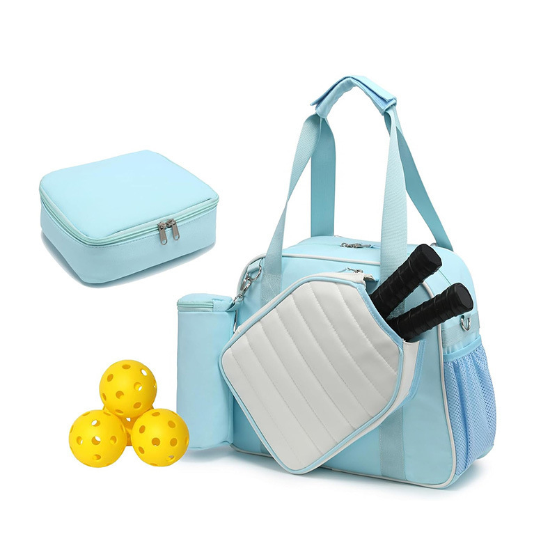 Fashion 3-in-1 Pickleball Paddle Bag Sports Gym Duffel Set with Insulated Cooler Bag & Cylindrical Ball Bag Men Women