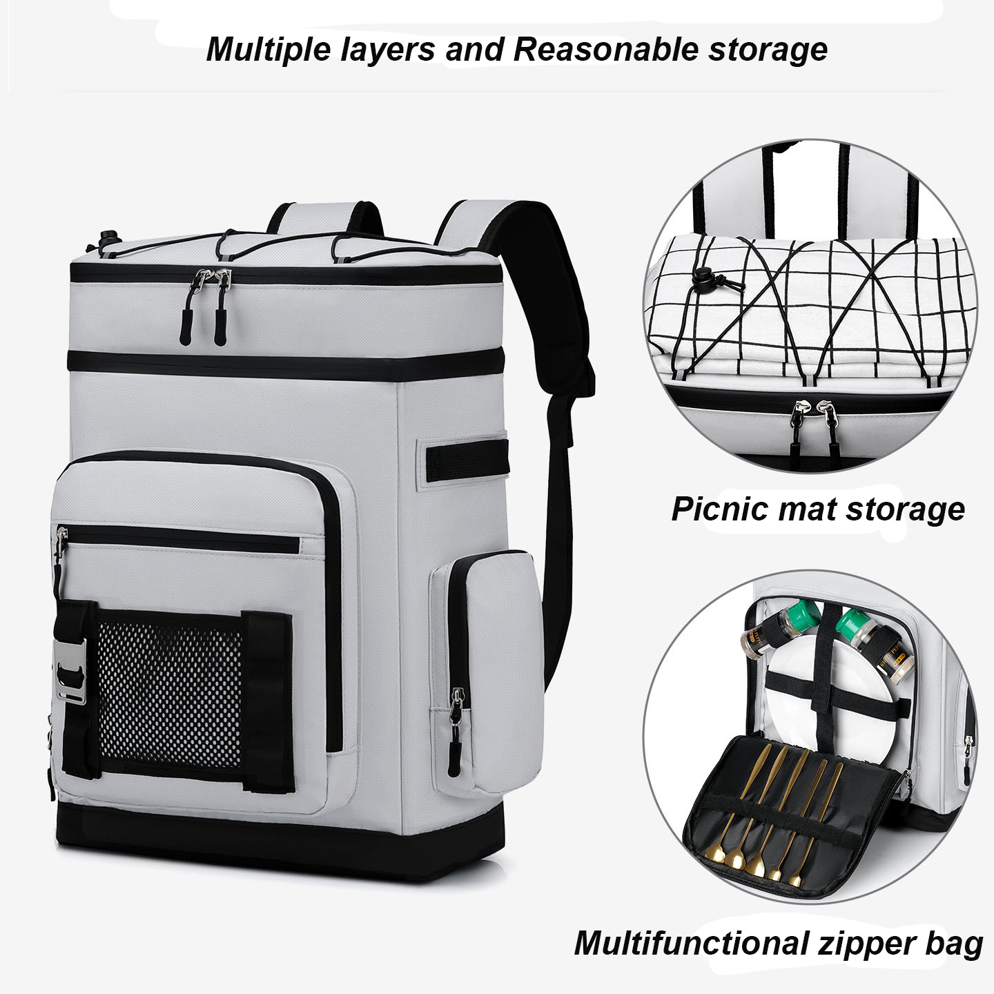 Customizabl New Arrival Insulated Cooler Backpack Picnic Thermal Lunch Bag Waterproof Leak-proof Double Shoulder Rucksack 