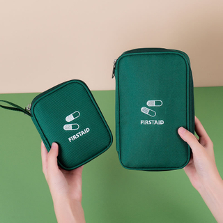 Portable Waterproof Polyester First Aid Kit Organizer Travel Medicine Storage Bag Zipper Closure Cosmetic Pouch
