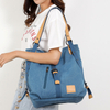 Factory Price Retro Canvas Women's Daily Tote Bag Convertible Backpack Portable Casual Shopping Shoulder Bags 