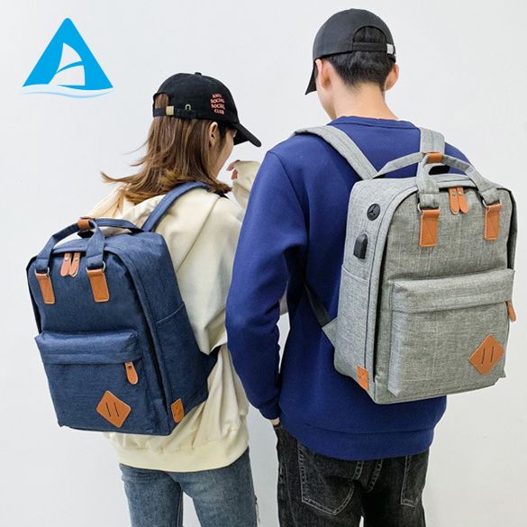 New 3-in-1 Waterproof School Backpack Set for Unisex Laptop with USB Fashion Style Shoulder Sling Bag & Pencil Pouch
