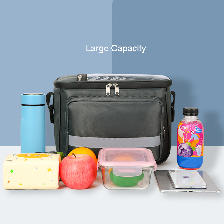 Custom Waterproof Bicycle Front Hanging Bag with Touch Screen Phone Window Large Capacity Crossbody Bag for Outdoor Riding