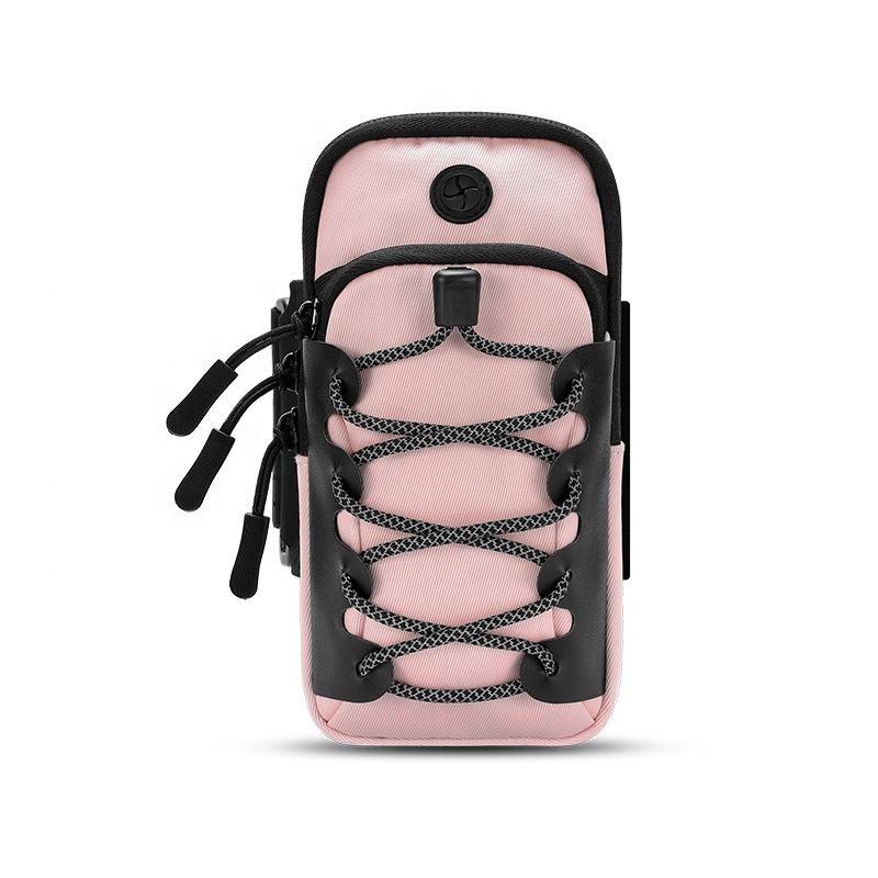 Multi-functional Lightweight Nylon Fashion Wrist Arm Bag Sports Phone Holder Waterproof Zipper Closure Outdoor Portable for Men