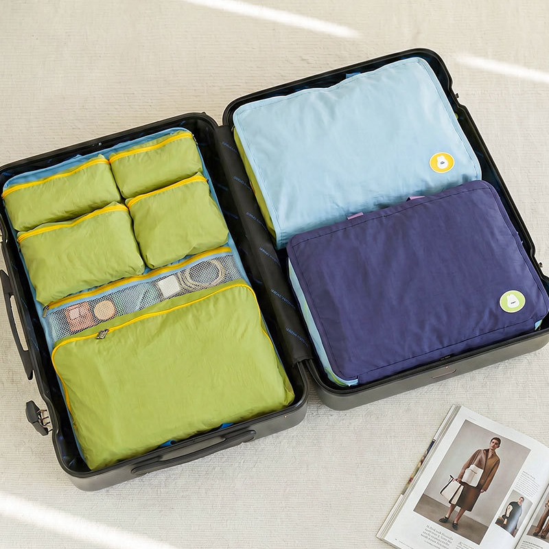 6-in-1 Zipper Compartments Clothes Organizer Bag Multifunction Travel HandBag Portable Hanging Underwear Storage Bag