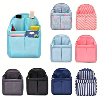 Custom Multiple Pockets Portable Backpack Insert Organizer Large Capacity Cosmetic Bag Liner Storage Bag for Travel Daily Use