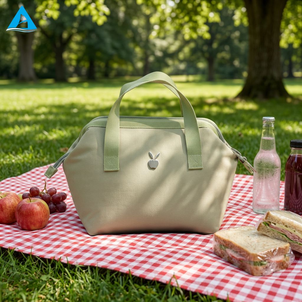 Cute Lunch Bag Reusable Polyester Thermal Cooler Tote Bag Portable Handbag for Work Picnic School Food Storage