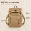 ADVANCE Custom Vintage Canvas Backpack with Flap Closure Lightweight Casual Daypack for School Travel and Daily Use