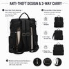 Custom Women's Anti-Theft Travel Backpack High-Density Polyester Water-Resistant Laptop Bag with Hidden Back Zipper