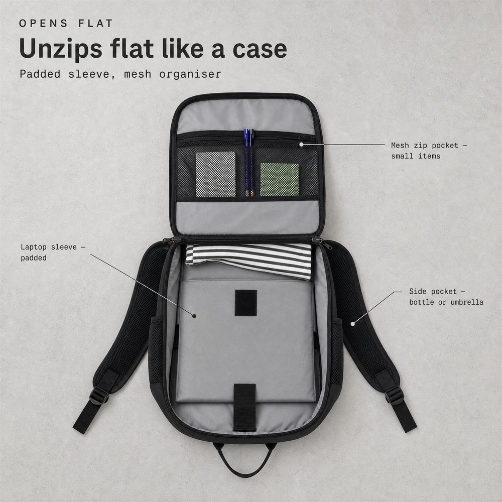 Factory Custom Minimalist Laptop Backpack for Men Women Lightweight Business Computer Bag with Front Zipper Pocket 