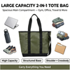 Waterproof Matte Tote Bag Large Capacity 2-in-1 Design with Detachable Strap Wide Handle Handbag for Gym Office Travel Daily