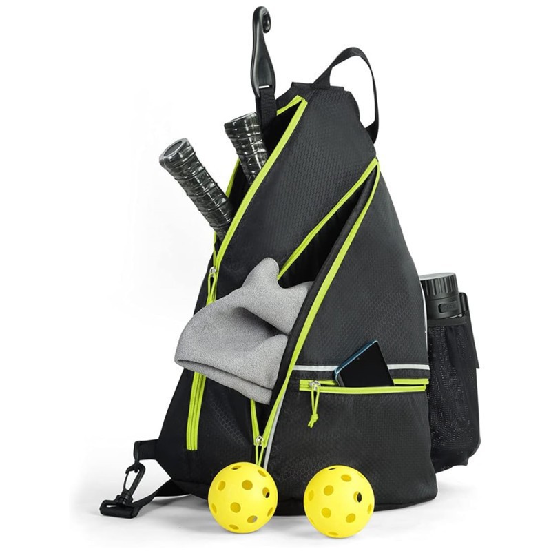Unisex Portable Pickleball & Tennis Racket Bags Triangular Design Polyester Material Water Resistant 30-40L Capacity Sport Use