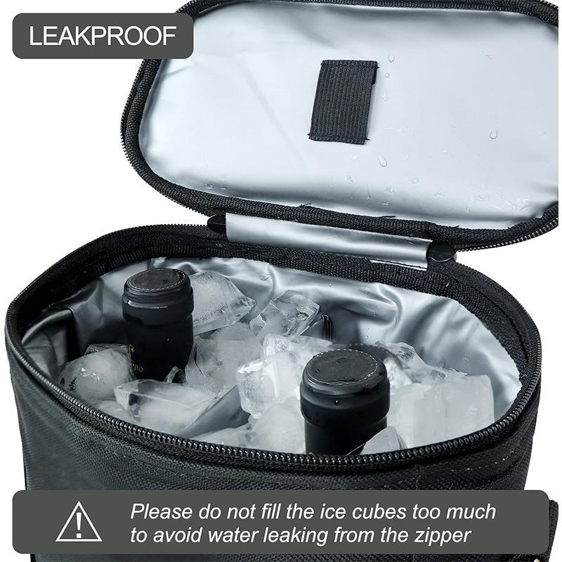 Factory Custom High Quality 2 Bottle Wine Cooler Bag Lightweight Leakproof Gift Tote Handbag with Adjustable Shoulder Strap