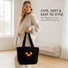 Soft Fleece Tote Bag for Women Large Capacity Black Plush Shoulder Handbag Lightweight Casual Shopping Bag for Daily Use