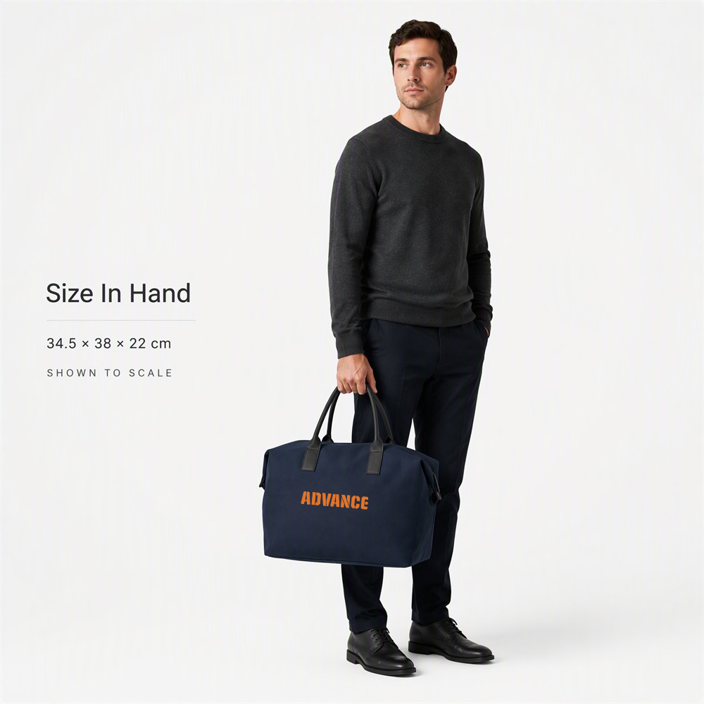 Wholesale Custom Polyester Travel Tote Bag Business Weekender Handbag Lightweight Overnight Bag with Magnetic Snap Ends