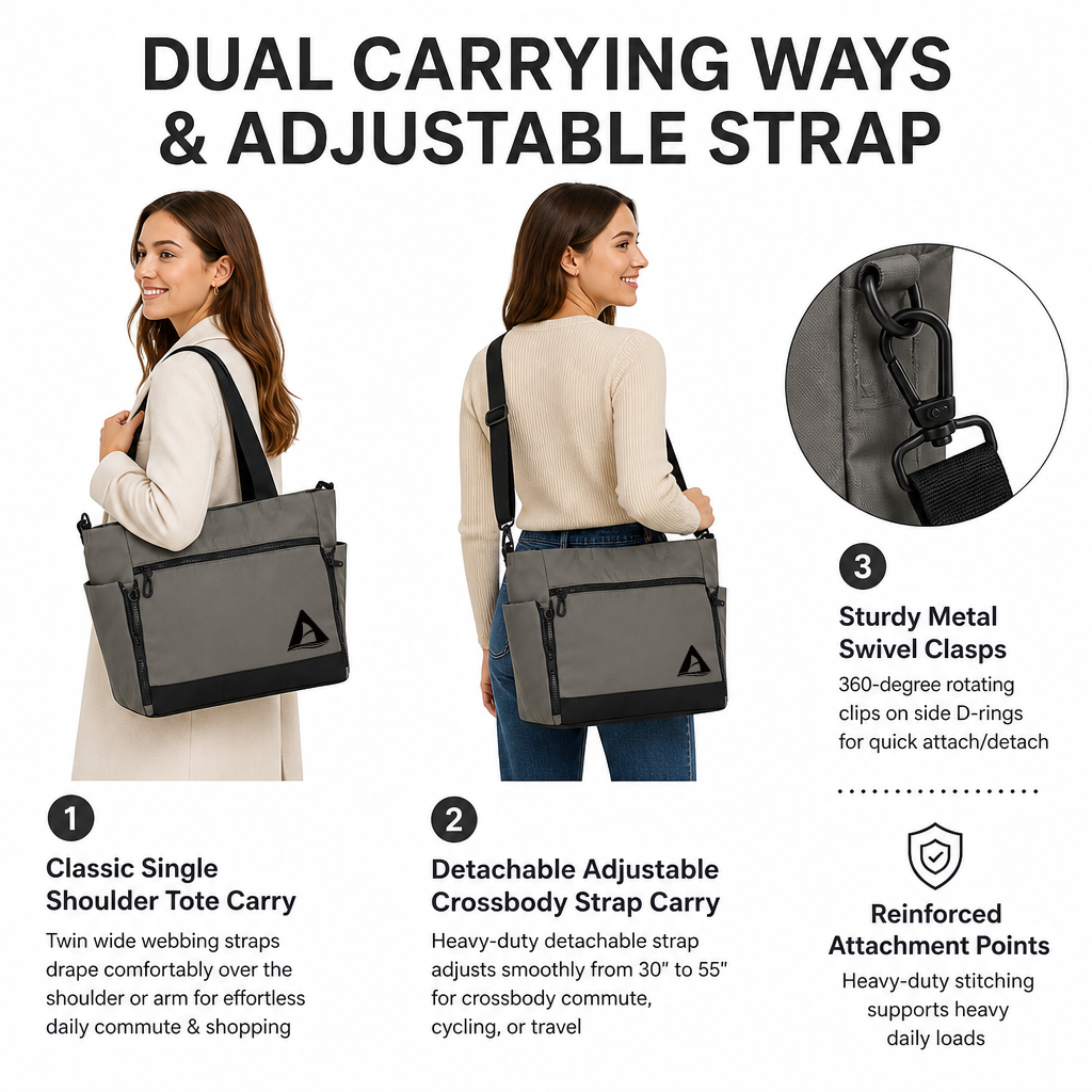 OEM Factory Supply Nylon Travel Tote Bag Fits 14 Inch Laptop Durable Weekend Trips Bag with Multiple Pockets