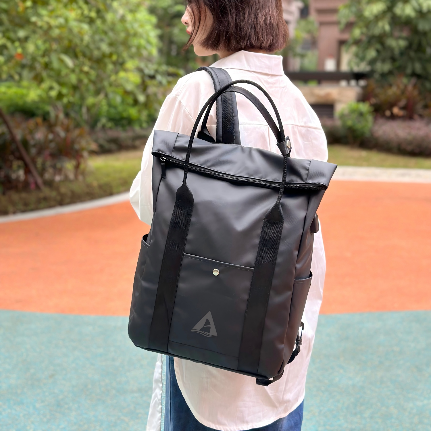Custom Expandable Large Capacity Business Travel Backpack Water Resistant 15.6 Inch Laptop Tote Bag with External USB Port