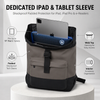 Customizable Expandable Roll-Top Commuter Backpack Waterproof Laptop Backpack with Tablet Sleeve and Front Pocket
