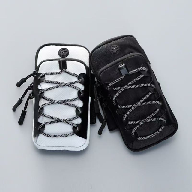 Multi-functional Lightweight Nylon Fashion Wrist Arm Bag Sports Phone Holder Waterproof Zipper Closure Outdoor Portable for Men