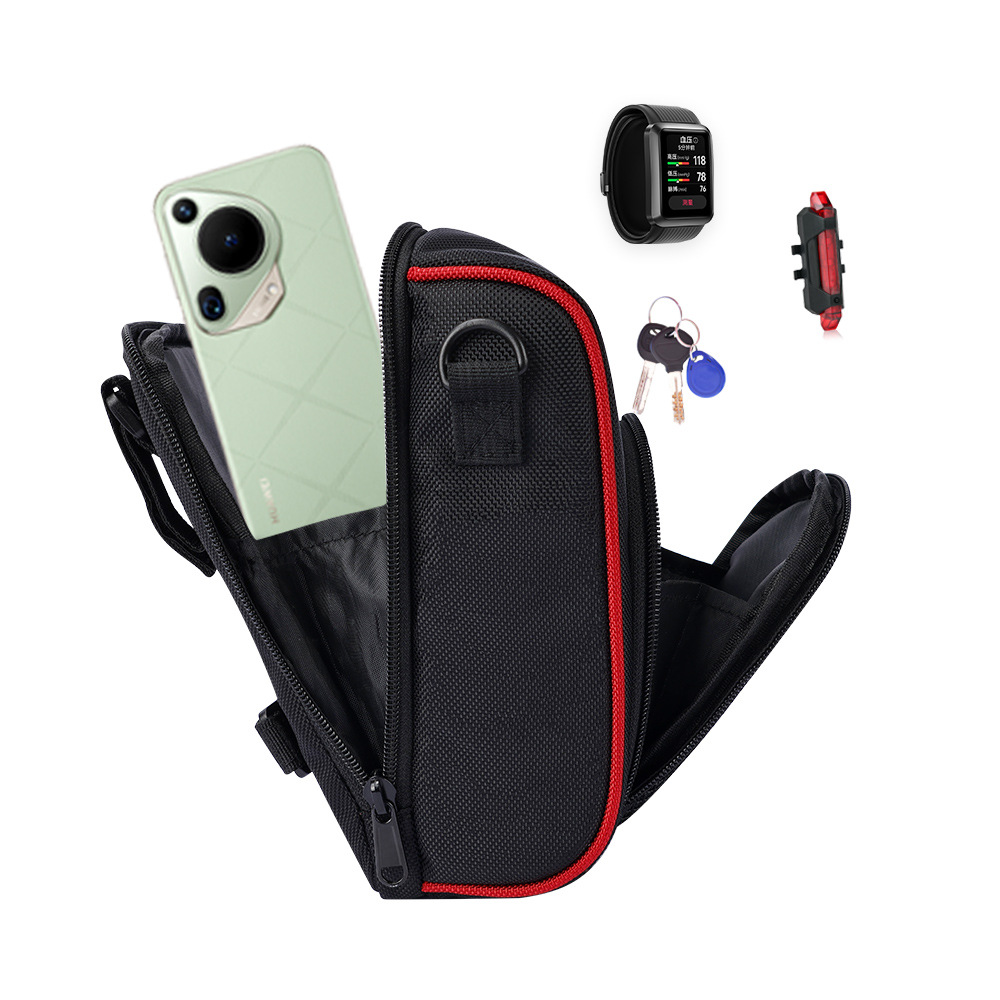 Durable Oxford Fabric Polyester Bicycle Handlebar Bag Waterproof All Seasons Cycling Front Pack Foldable with Rain Cover
