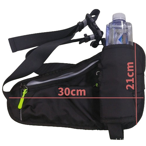 Multi-functional Nylon Running Belt Waist Pack for Unisex Portable Waterproof Sports Waist Pouch with Water Bottle Holder