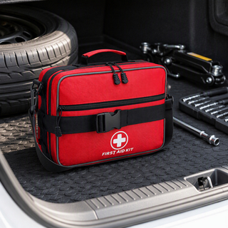 Premium Waterproof Emergency Trauma First Aid Bag with Shoulder Strap Labeled Compartments for Car Camping Outdoor Travel