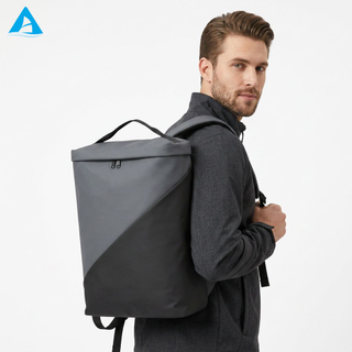 Wholesale Custom Logo Color Block Backpack Waterproof Roll Top Laptop Bag Business Travel Backpack for Office Commute