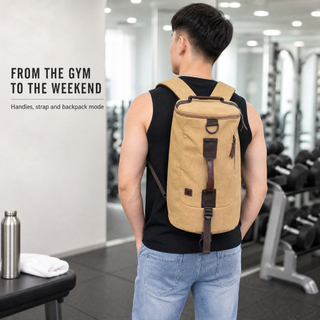 Advance Custom Canvas Convertible Duffel Backpack 3-in-1 Travel Crossbody Bag Vintage Large Capacity Weekender Handbag
