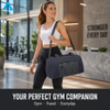 Navy Blue Gym Duffel Bag with Shoe Compartment Water Resistant Nylon Travel Weekender Bag with Detachable Strap for Men Women
