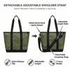 Waterproof Matte Tote Bag Large Capacity 2-in-1 Design with Detachable Strap Wide Handle Handbag for Gym Office Travel Daily