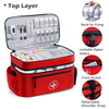 Advance Waterproof Double Layer Large Capacity Travel First Aid Kit Bag Polyester Removable Dividers Pill Storage Lockable