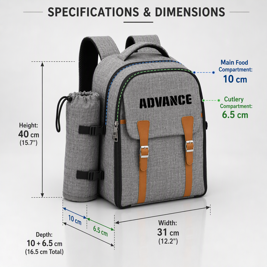 BSCI Factory Audit Large Capacity Picnic Backpack Portable Multifunction Lifestyle Bags with Detachable Blanket Pouch