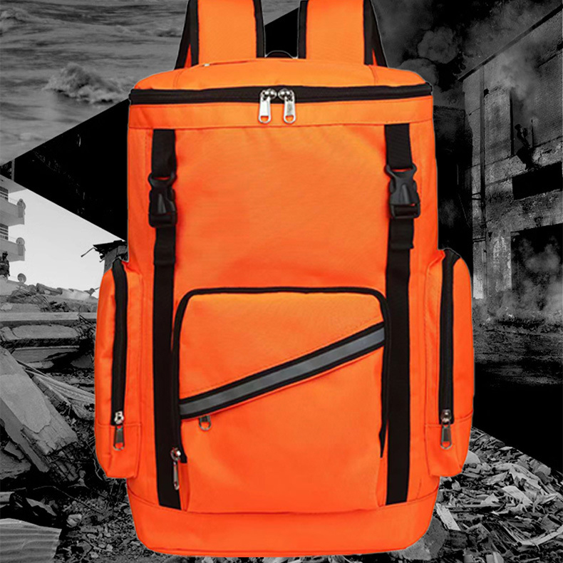 Advance High-Capacity Oxford Waterproof Double Shoulder Backpack Zipper Closure for Flood Disaster Prevention Emergency Pack