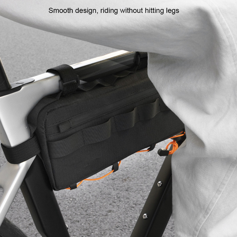 Polyester Waterproof Large Capacity Mountain Road Bicycle Bottom Tube Crossbeam Bag with Zipper Closure for Outdoor Sports
