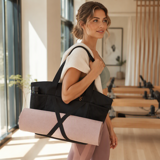 Customizable Women's Yoga Mat Tote Bag Durable Polyester Water-Resistant Gym Shoulder Bag for Sports Travel